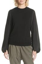 Women's Clu Contrast Sleeve Sweatshirt - Black