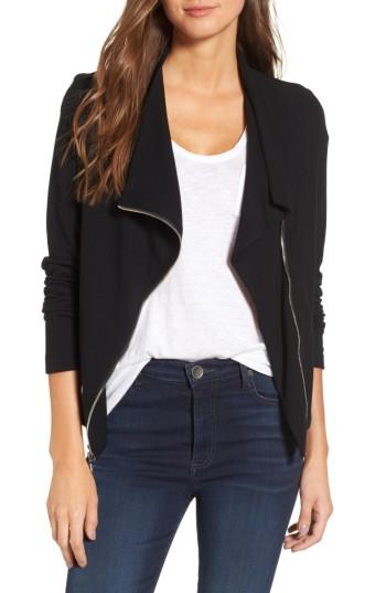Women's Karen Kane Knit Moto Jacket - Black