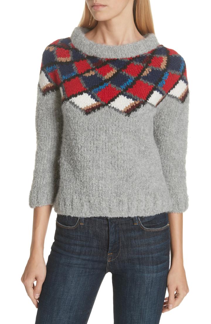 Women's Smythe Argyle Alpaca Blend Sweater