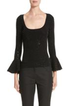 Women's Michael Kors Sequin Bell Sleeve Top - Black