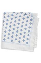 Men's Canali Print Silk Pocket Square, Size - Grey