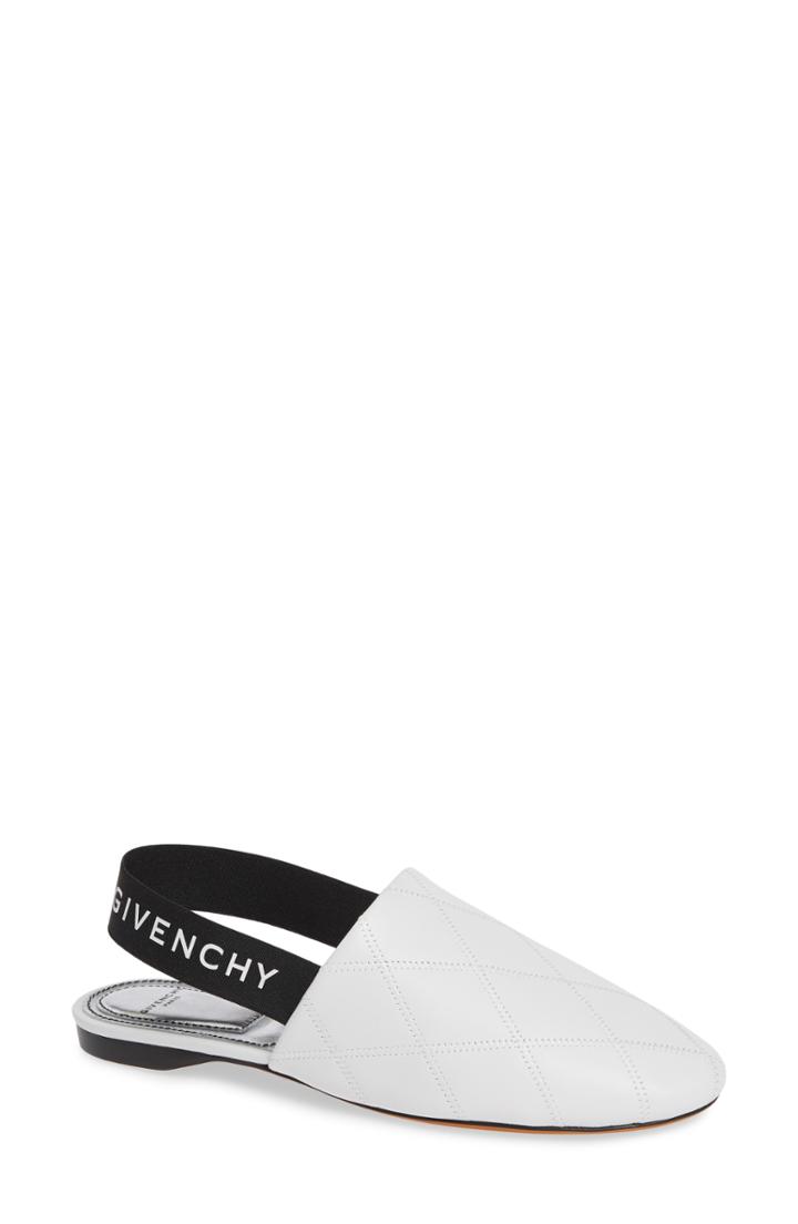 Women's Givenchy Rivington Logo Slingback Flat Us / 35eu - White