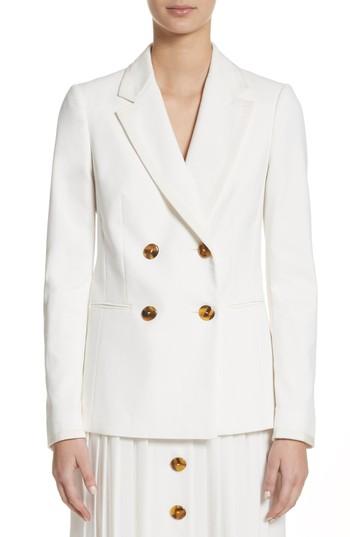 Women's Sara Battaglia Double Breasted Blazer Us / 38 It - White