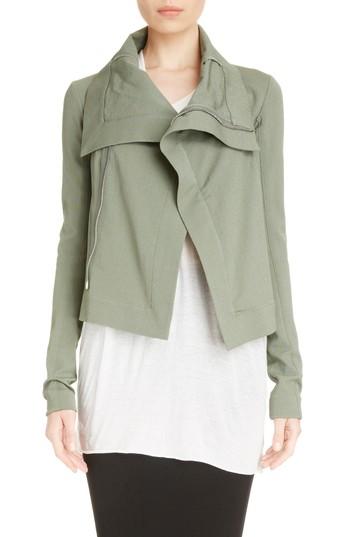 Women's Rick Owens Cotton Blend Biker Jacket Us / 38 It - Green