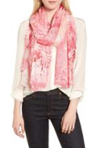 Women's Nordstrom Eyelash Trim Print Cashmere & Silk Wrap