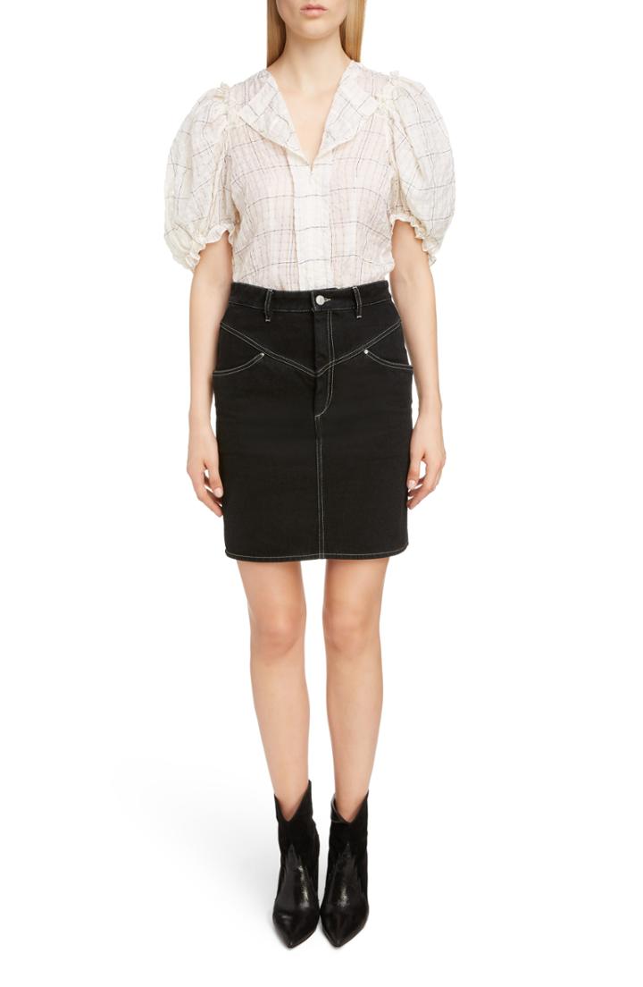 Women's Isabel Marant '80s High Waist Denim Skirt Us / 38 Fr - Black