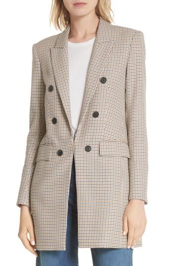 Women's Veronica Beard Lonny Houndstooth Dickey Jacket - Brown