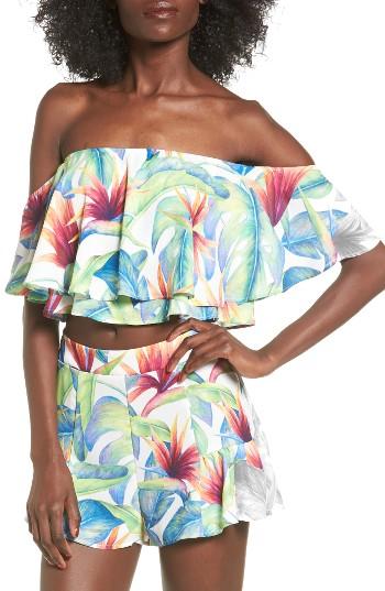 Women's Show Me Your Mumu Off The Shoulder Ruffle Top - Blue