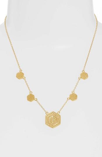 Women's Anna Beck Gold Plate Hexagon Station Collar Necklace