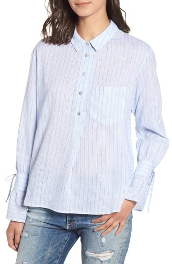 Women's Heartloom Jax Tie Sleeve Cotton Blouse - Blue