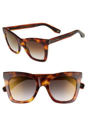 Women's Marc Jacobs 50mm Cat Eye Sunglasses - Dark Havana