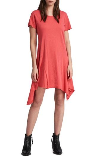 Women's Allsaints Ella Fifi Handkerchief Hem T-shirt Dress - Coral