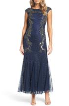 Women's Pisarro Nights Flame Motif Embellished Gown