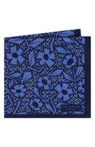 Men's Ted Baker London Floral Wool & Silk Pocket Square, Size - Blue