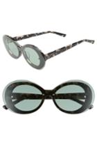 Women's Bonnie Clyde Ai-ren 51mm Round Sunglasses - Marbled Olive