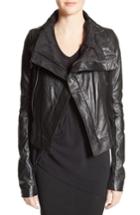 Women's Rick Owens Classic Leather Biker Jacket Us / 42 It - Black