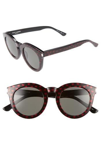 Women's Saint Laurent 47mm Sunglasses - Red Glitter/ Black
