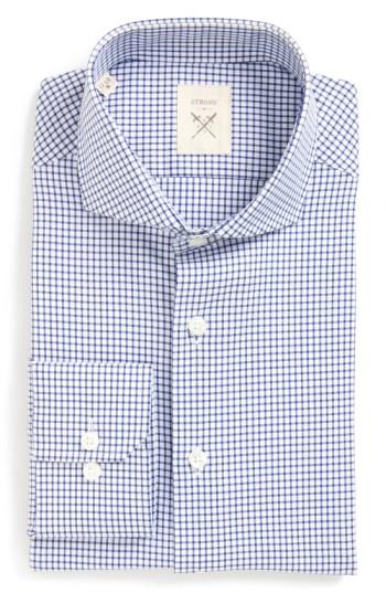 Men's Strong Suit 'espirit' Trim Fit Check Dress Shirt L - Blue
