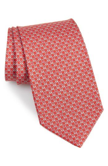 Men's Salvatore Ferragamo Estro Print Silk Tie, Size - Pink