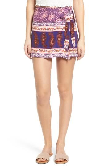 Women's Raga Dana Floral Wrap Skirt - Purple