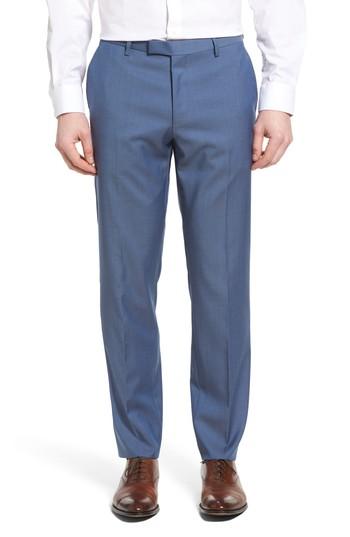 Men's Boss Leenon Flat Front Fit Solid Wool Trousers