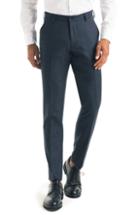 Men's Good Man Brand Flat Front Stretch Wool Blend Trousers R - Blue