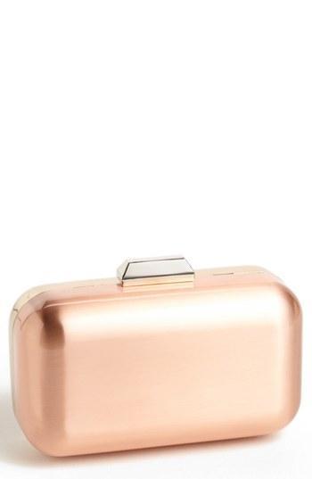 Sondra Roberts 'two Tone' Box Clutch Rose/
