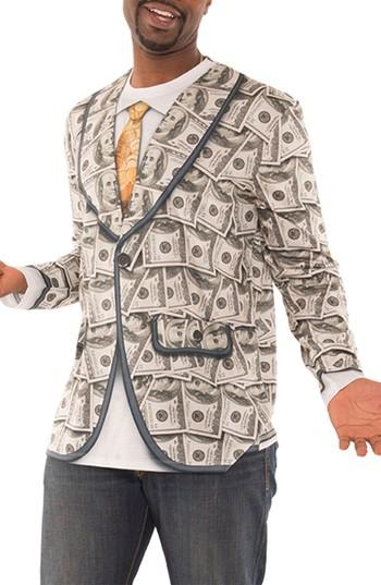 Men's Faux Real Money Suit Costume T-shirt