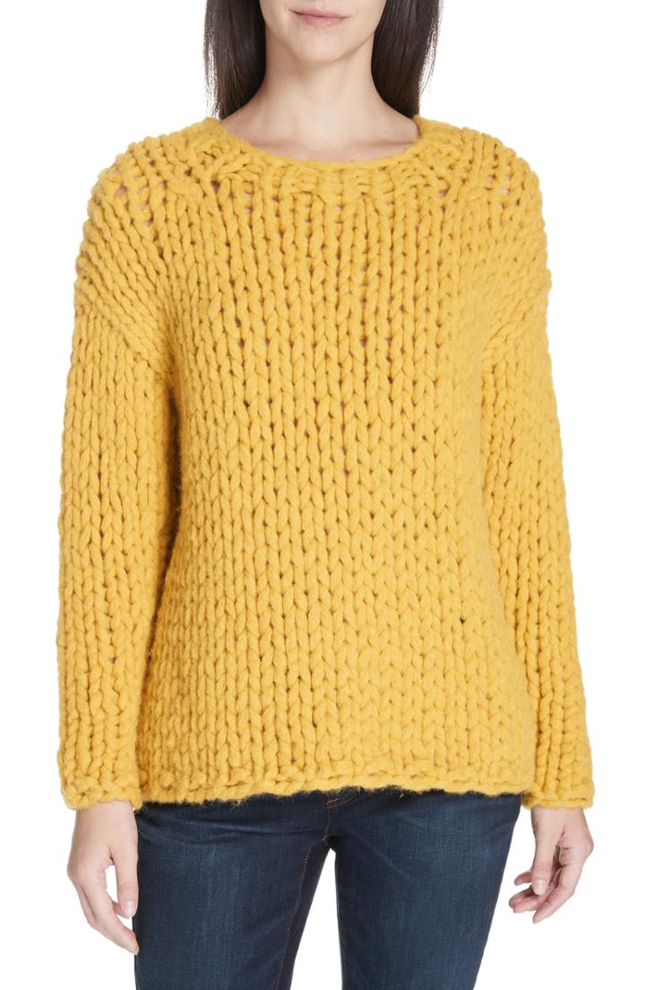 Women's Eileen Fisher Alpaca Blend Sweater, Size /x-small - Yellow