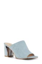 Women's Nine West Gemily Block Heel Slide Sandal .5 M - Blue