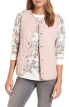 Women's Caslon Collarless Quilted Vest, Size - Pink