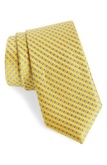 Men's Nordstrom Men's Shop Nathan Neat Silk Tie, Size - Yellow