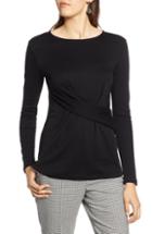 Women's Bp. Lettuce Hem Fleece Pullover, Size - Red