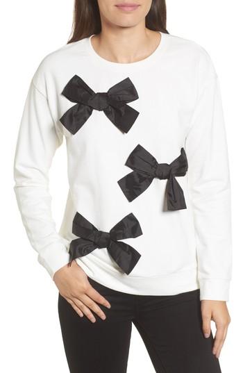 Women's Halogen Bow Detail Sweatshirt - Ivory