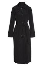 Women's London Fog Long Single Breasted Raincoat - Black