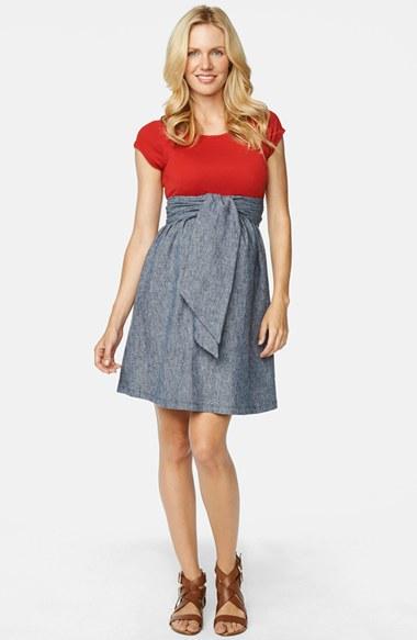 Women's Maternal America Scoop Neck Maternity Dress