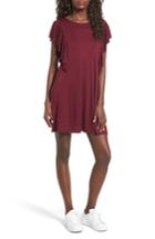 Women's Socialite Ruffle Sleeve T-shirt Dress - Purple
