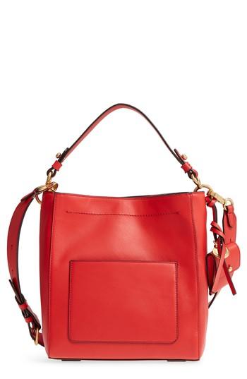 Cole Haan Small Zoe Leather Bucket Crossbody Bag - Orange