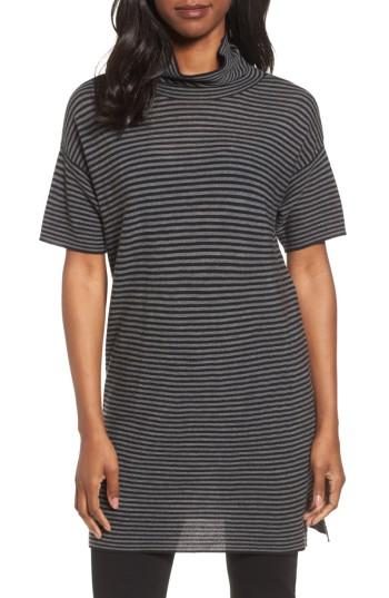 Women's Eileen Fisher Stripe Merino Wool Tunic - Grey