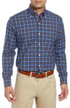 Men's Peter Millar Moorland Regular Fit Check Sport Shirt - Blue