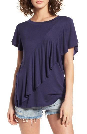 Women's Bp. Ruffle Tee, Size - Blue