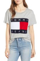 Women's Tommy Jeans Velvet Logo Tee - Grey