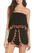 Women's Surf Gypsy Red Fruit Punch Cover-up Romper - Black
