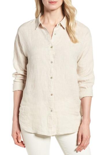 Women's Eileen Fisher Organic Linen Shirt - Beige