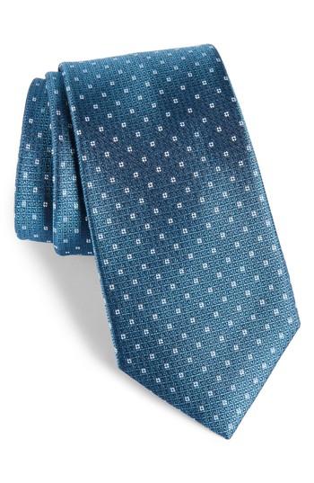 Men's Calibrate Denson Neat Silk Tie, Size - Blue/green