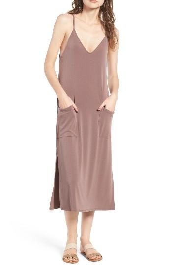 Women's Bp. Midi Slipdress, Size - Brown