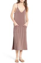 Women's Bp. Midi Slipdress, Size - Brown