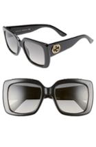 Women's Gucci Avana 53mm Square Sunglasses - Black/ Grey