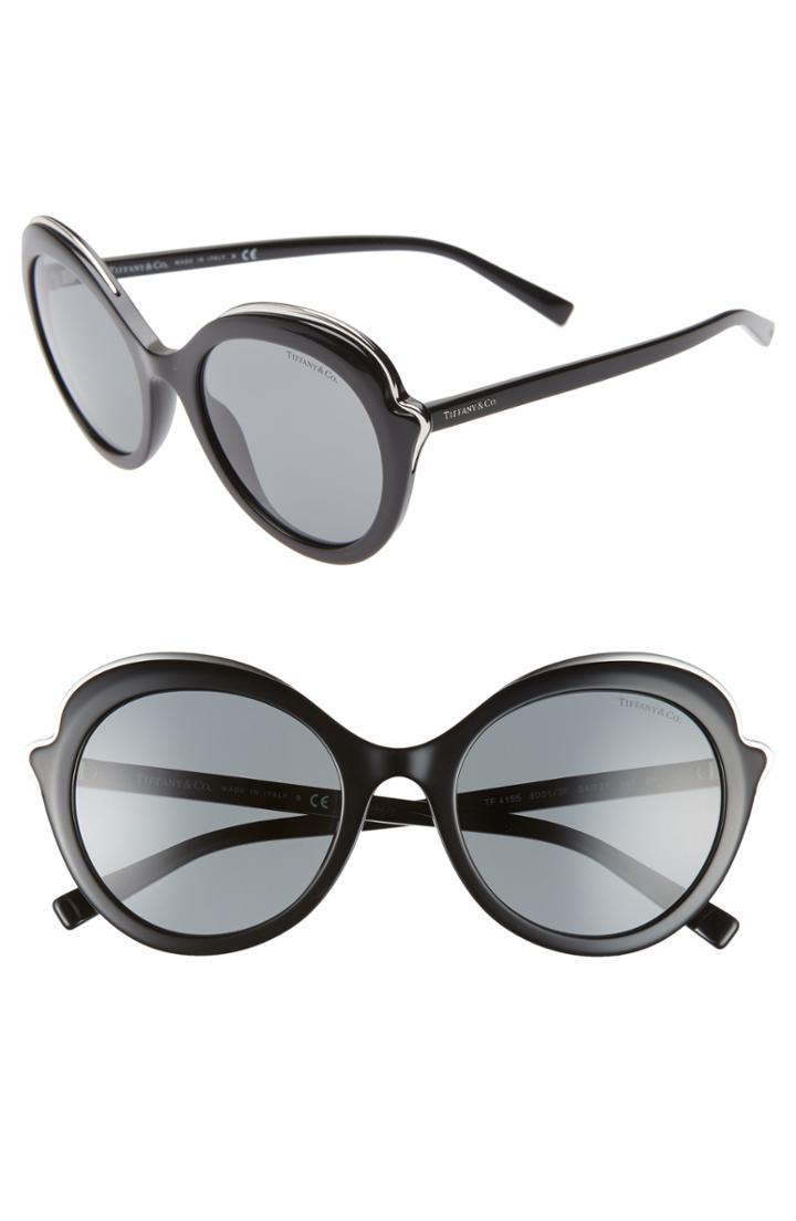 Women's Tiffany & Co. Paper Flowers 54mm Round Sunglasses - Opal Camel Gradient Mirror