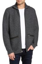 Men's Twentymetrictons Front Zip Wool Sweater - Black